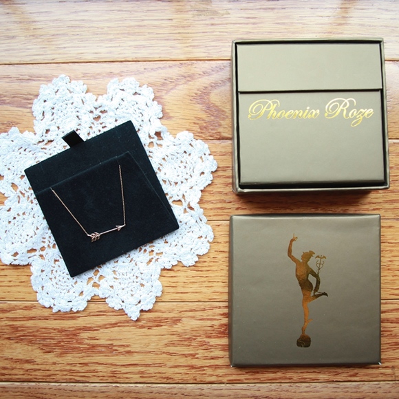 Phoenix Roze Arrow Chain Necklace - Rose 14k Gold - Picture 4 of 5